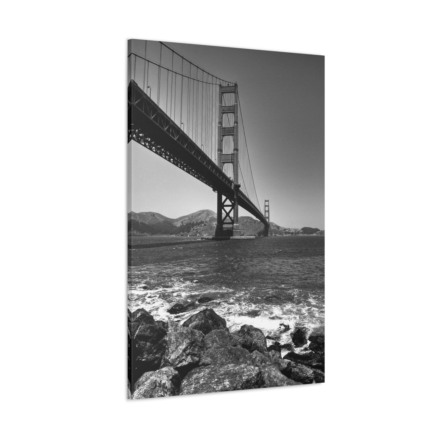 Canvas Print Of The Golden Gate Bridge In San Francisco In  Black & White For Wall Art