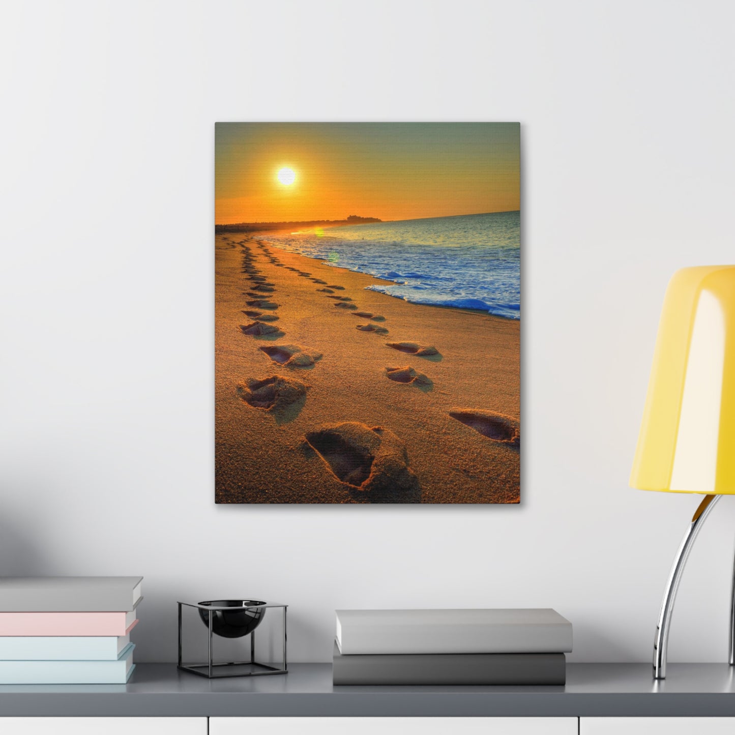 Canvas Print Of A Sunrise On The Beach For Wall Art