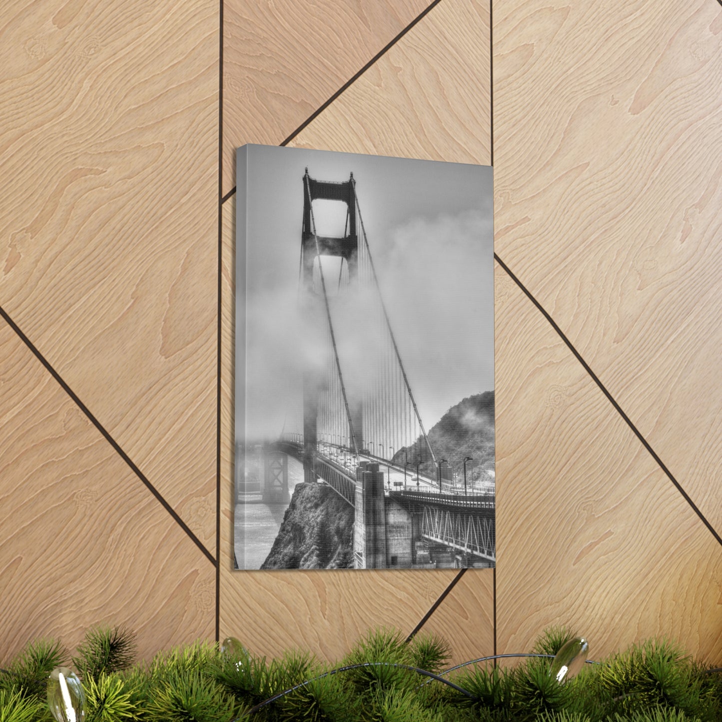 Canvas Print Of Golden Gate Bridge In Fog In San Francisco For Wall Art