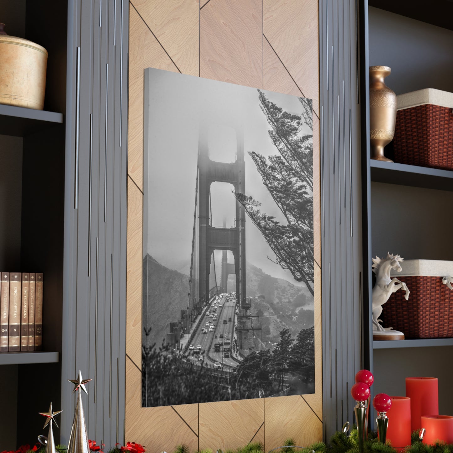 Canvas Print Of Golden Gate Bridge And Foliage In San Francisco For Wall Art