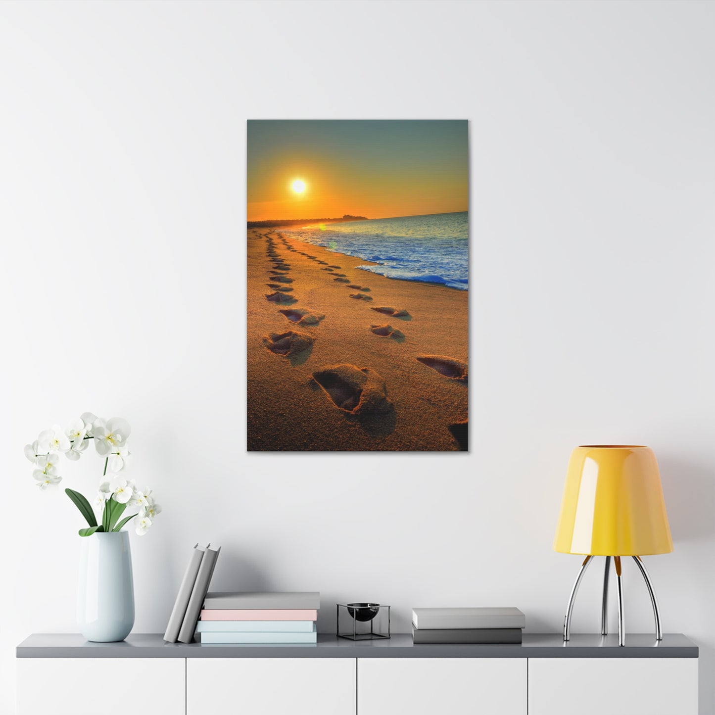 Canvas Print Of A Sunrise On The Beach For Wall Art