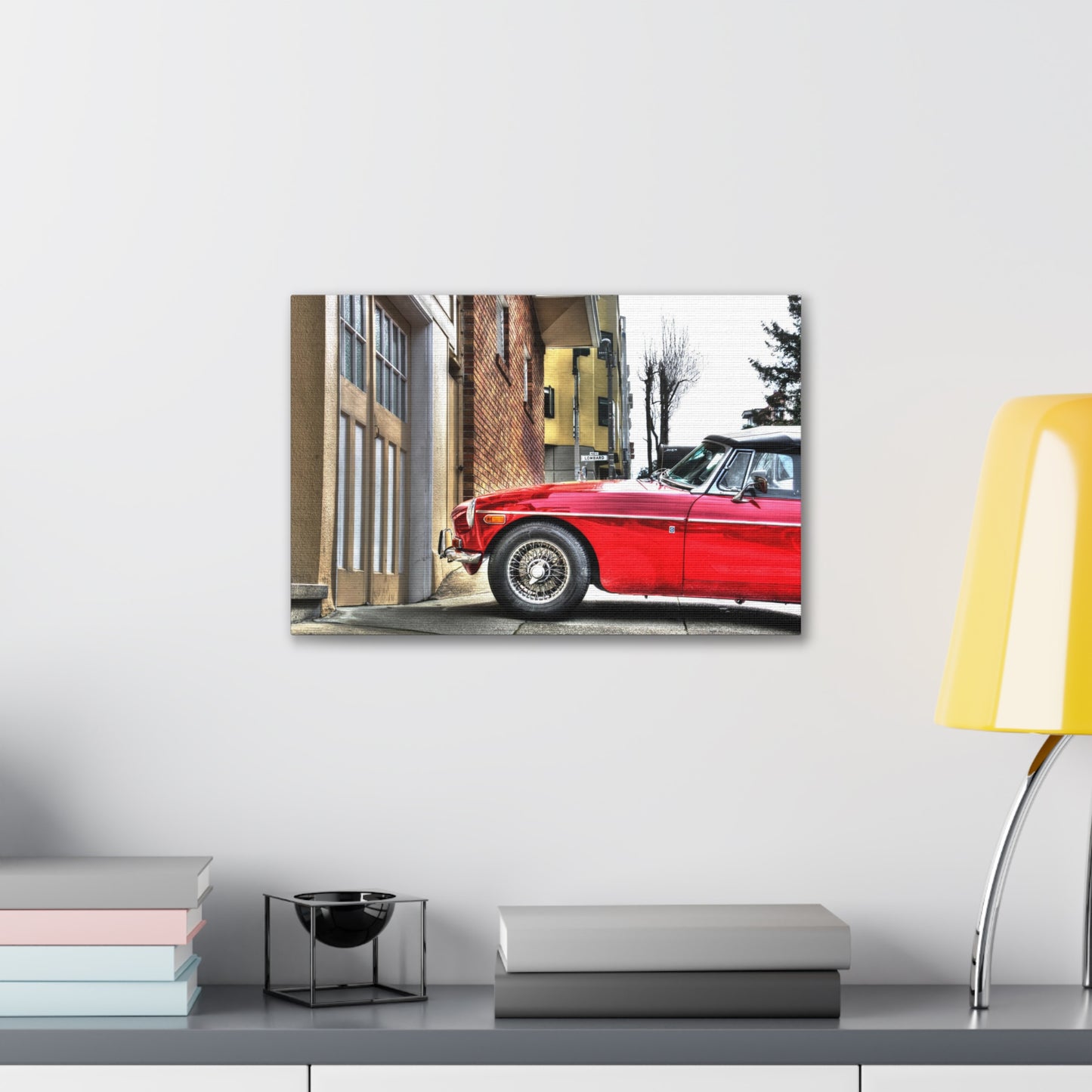 Canvas Print Of An MG Car On Lombard Street In San Francisco For Wall Art