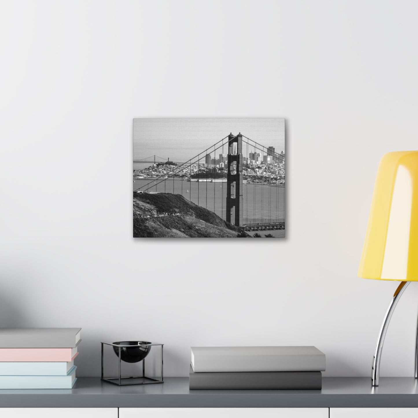 Canvas Print Of Golden Gate Bridge & Skyline In San Francisco For Wall Art