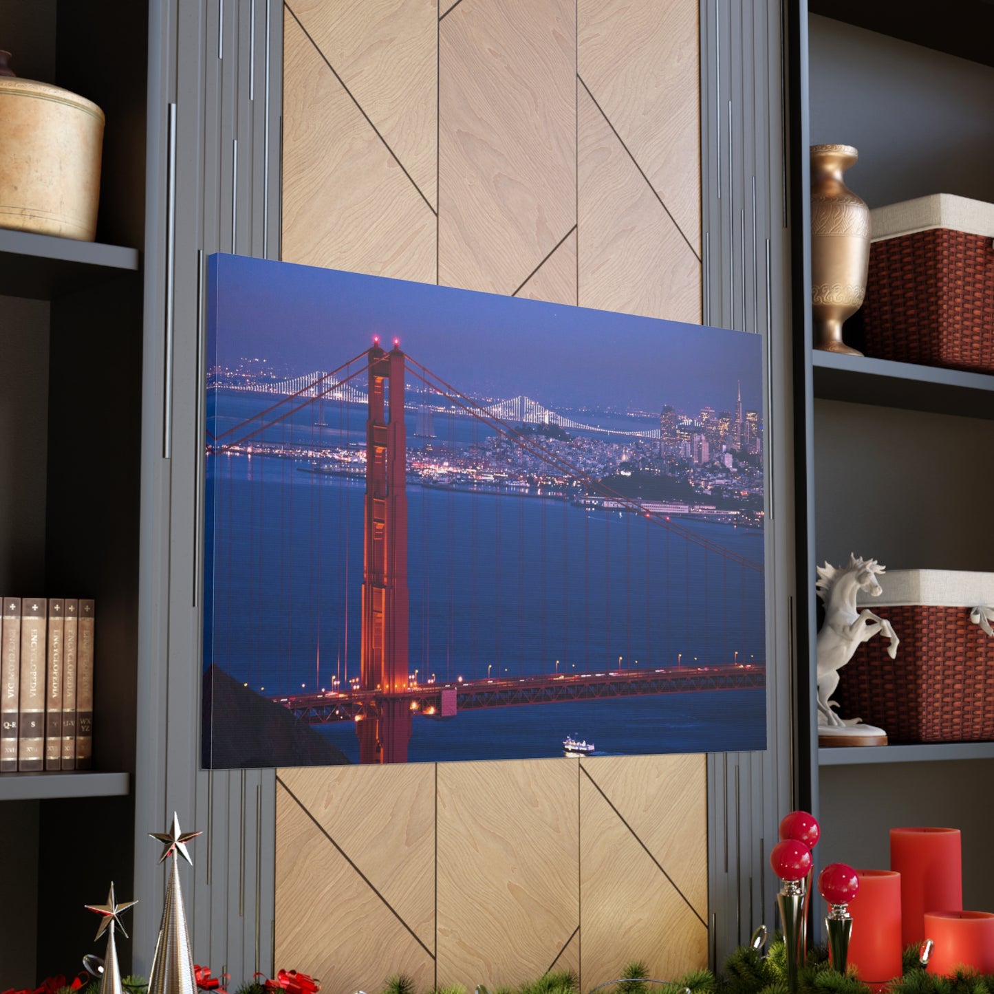 Canvas Print Of The Golden Gate Bridge In San Francisco At Dusk For Wall Art