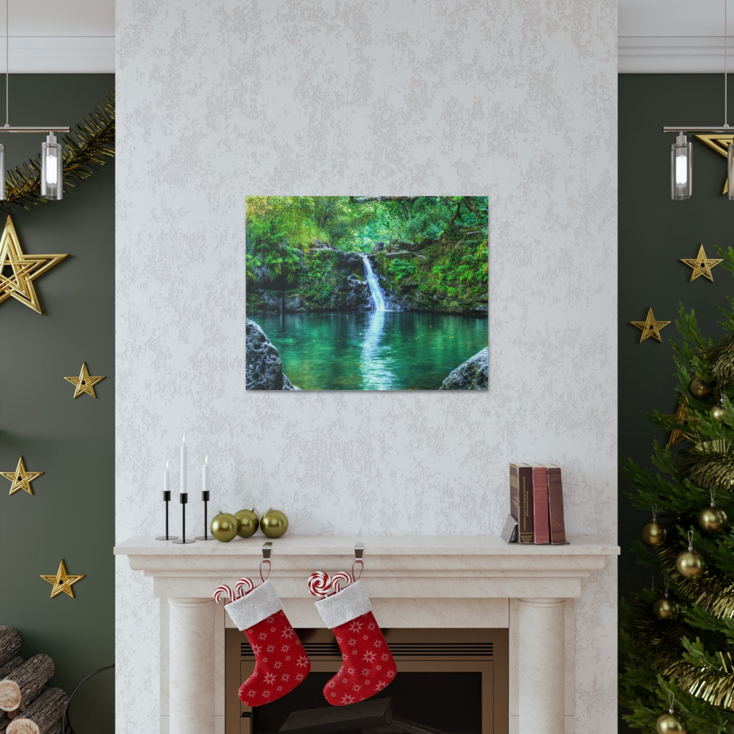 Canvas Print Of Waterfall In Hawaii For Wall Art