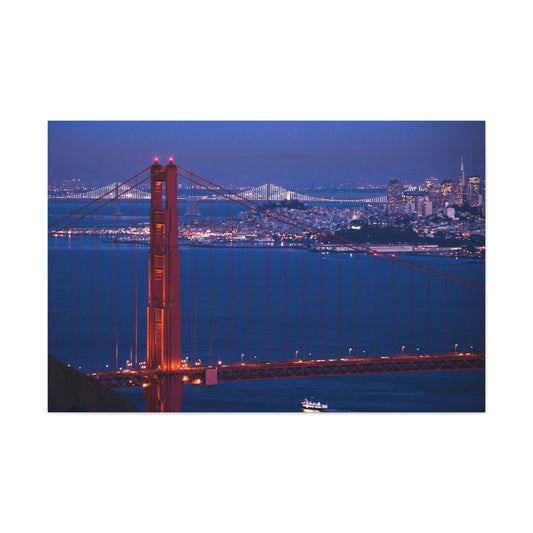 Canvas Print Of The Golden Gate Bridge In San Francisco At Dusk For Wall Art