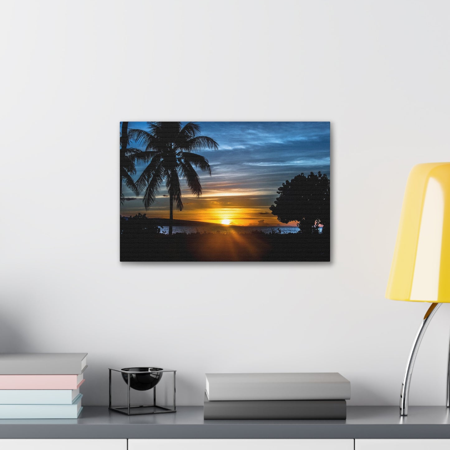 Canvas Print Of Palm Trees At Sunset In Hawaii For Wall Art