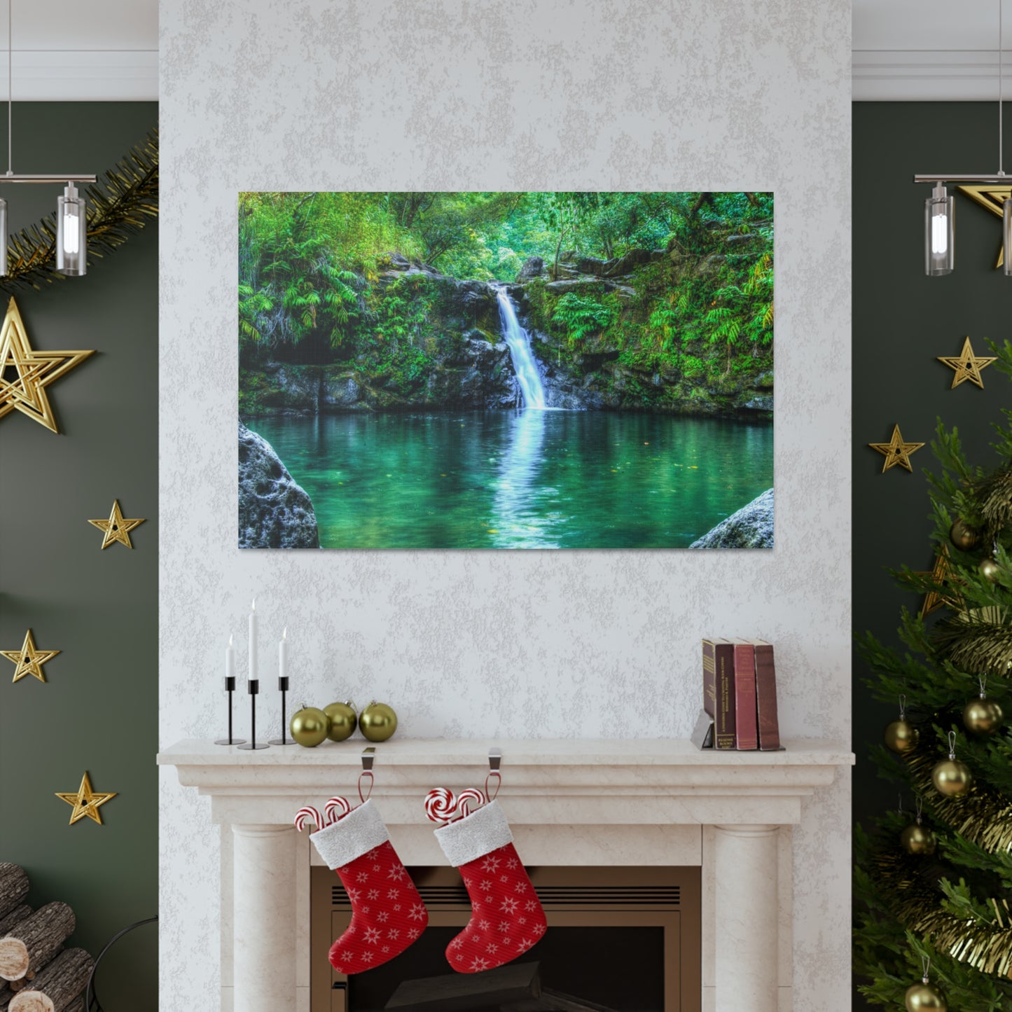Canvas Print Of Waterfall In Hawaii For Wall Art