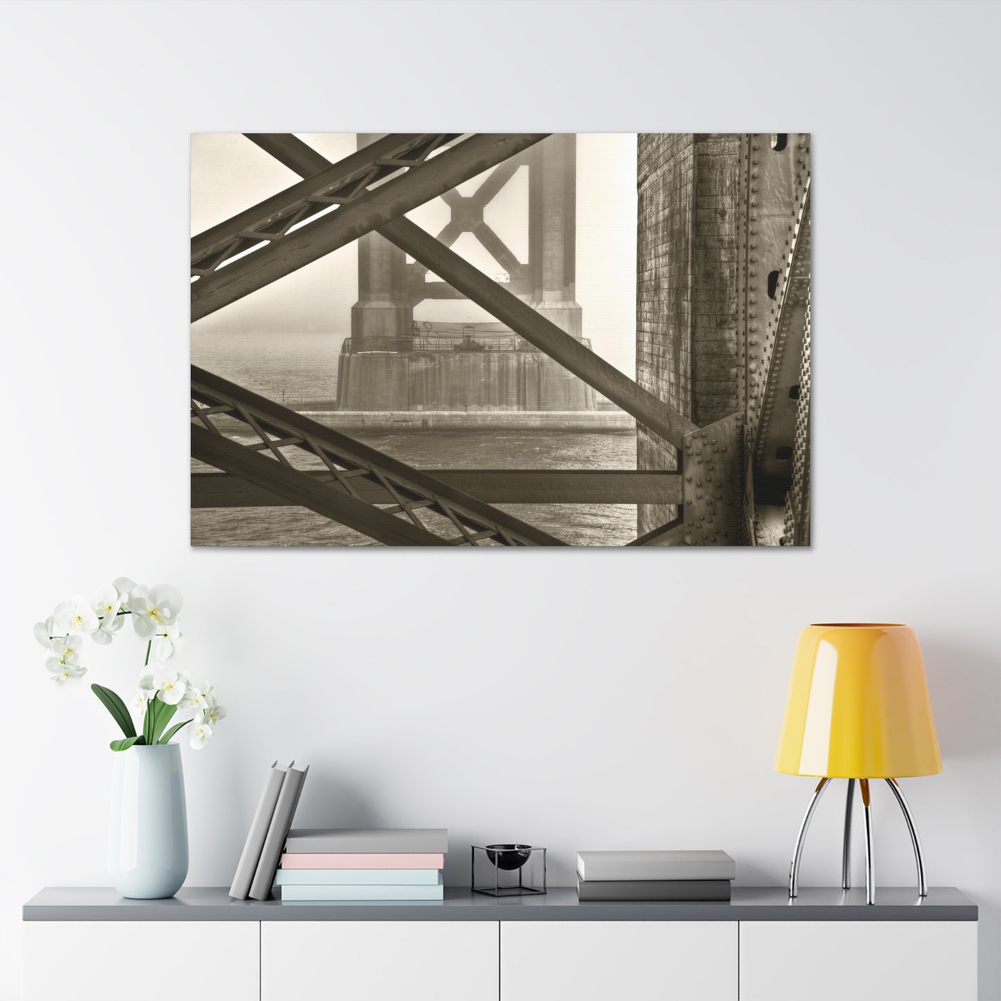 Canvas Print Of Golden Gate Bridge Towers In San Francisco For Wall Art