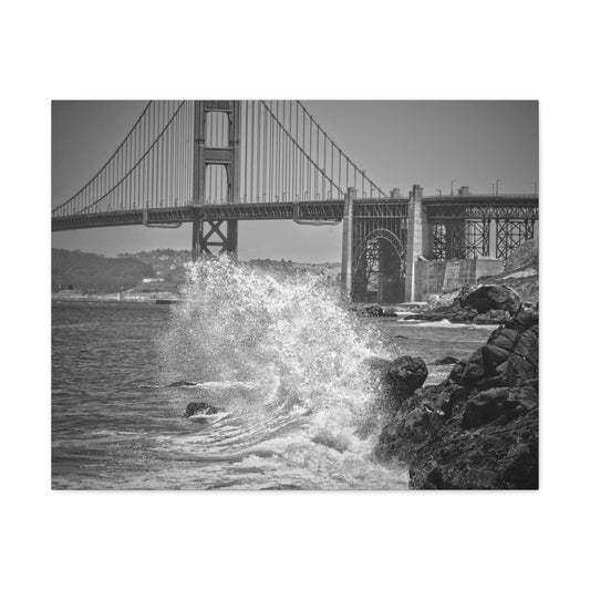 Canvas Print Of Marshall's Beach In San Francisco in Black & White For Wall Art