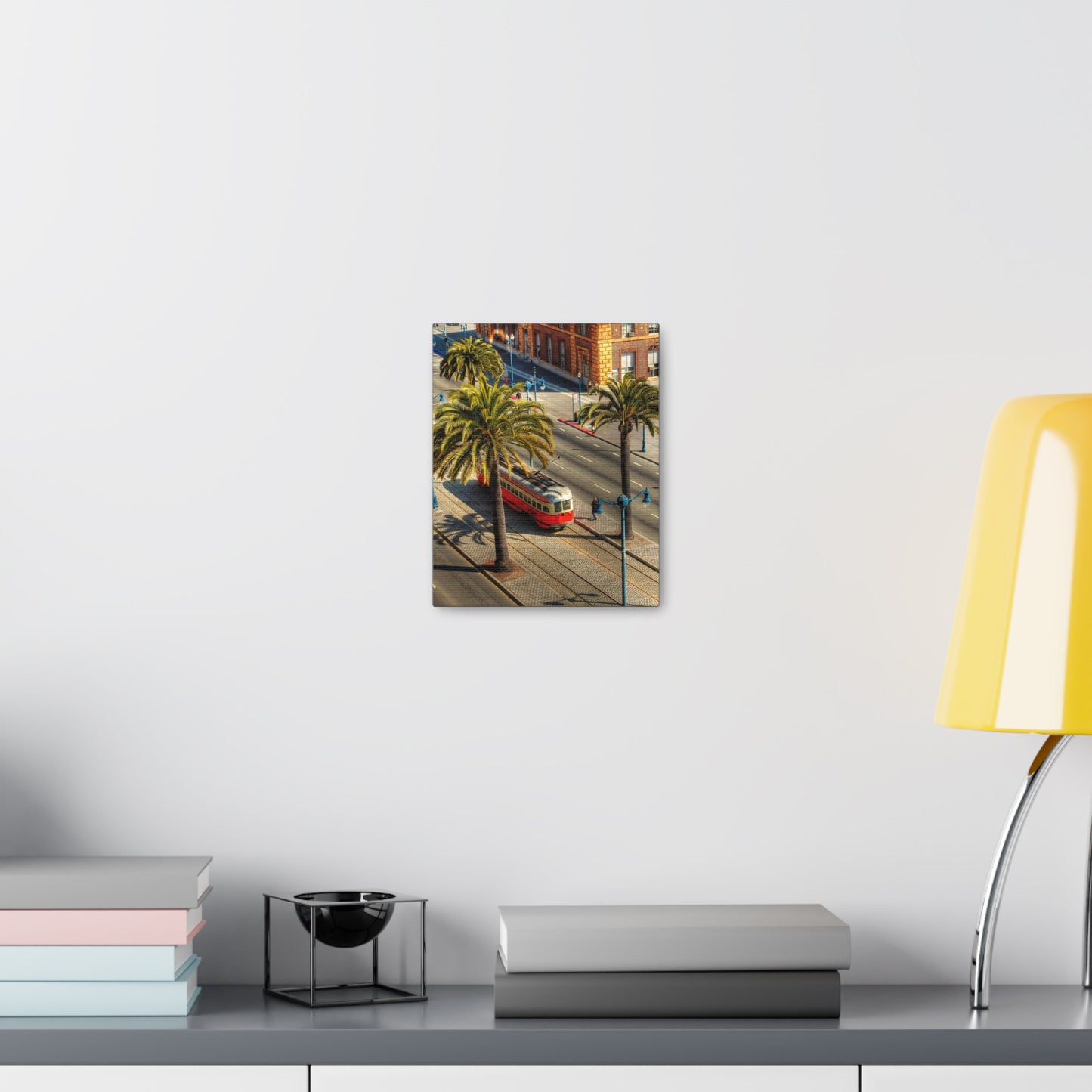Canvas Print Of A Street Car On Embarcadero In San Francisco For Wall Art