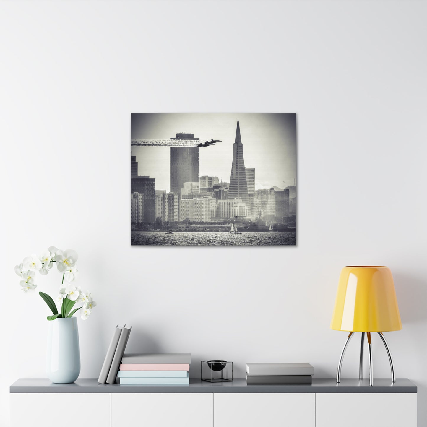 Canvas Print Of The Blue Angels And Skyline In San Francisco For Wall Art
