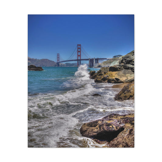 Canvas Print Of Marshall's Beach And The Golden Gate Bridge In San Francisco For Wall Art