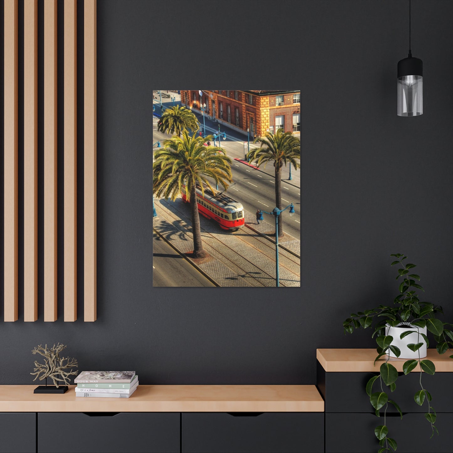 Canvas Print Of A Street Car On Embarcadero In San Francisco For Wall Art