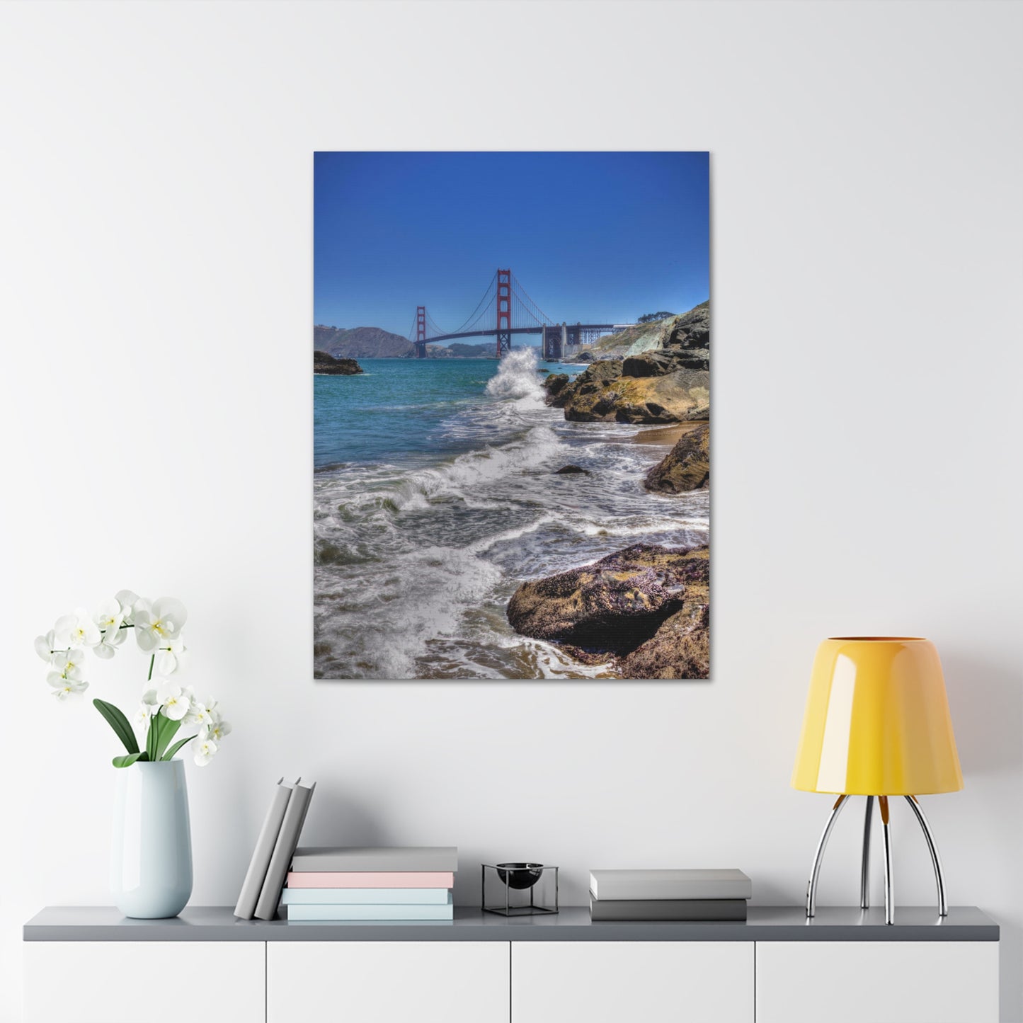 Canvas Print Of Marshall's Beach And The Golden Gate Bridge In San Francisco For Wall Art