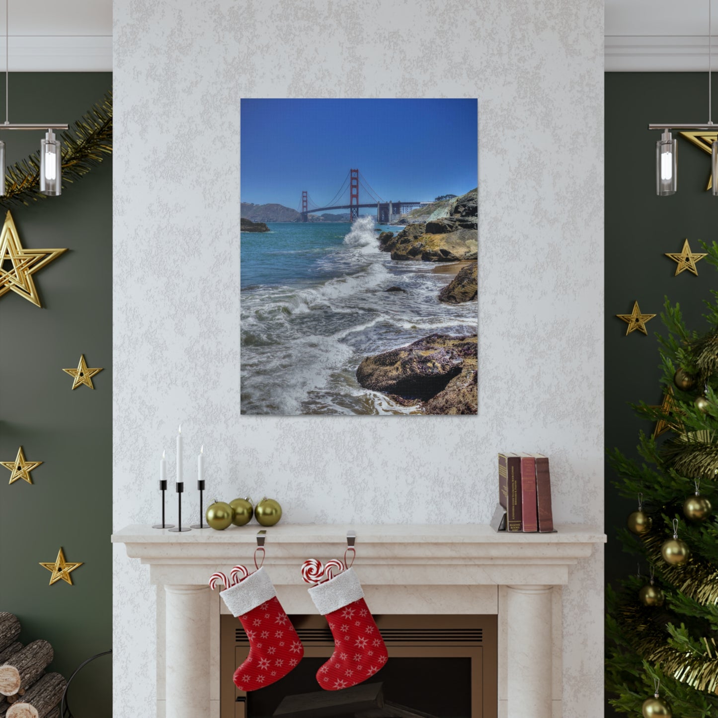 Canvas Print Of Marshall's Beach And The Golden Gate Bridge In San Francisco For Wall Art