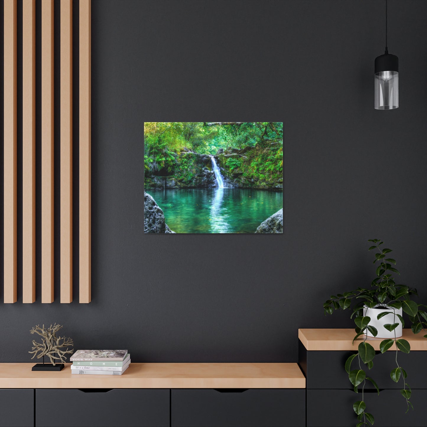 Canvas Print Of Waterfall In Hawaii For Wall Art