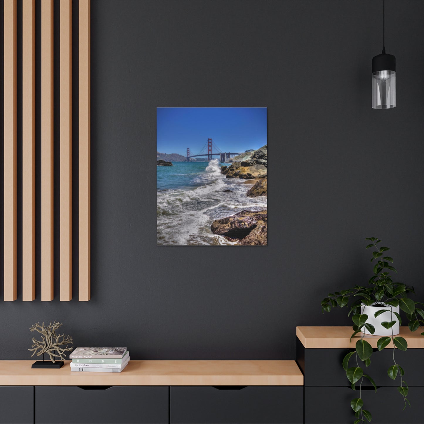 Canvas Print Of Marshall's Beach And The Golden Gate Bridge In San Francisco For Wall Art