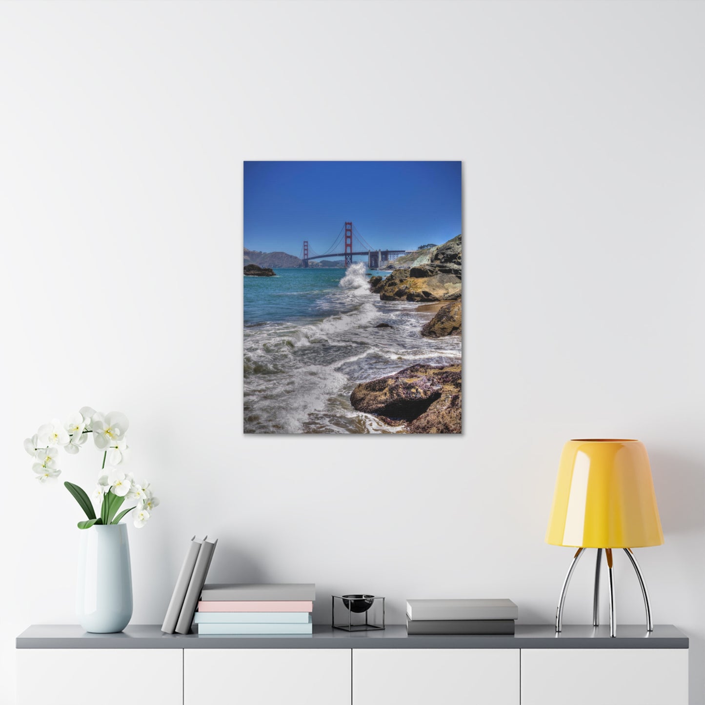 Canvas Print Of Marshall's Beach And The Golden Gate Bridge In San Francisco For Wall Art