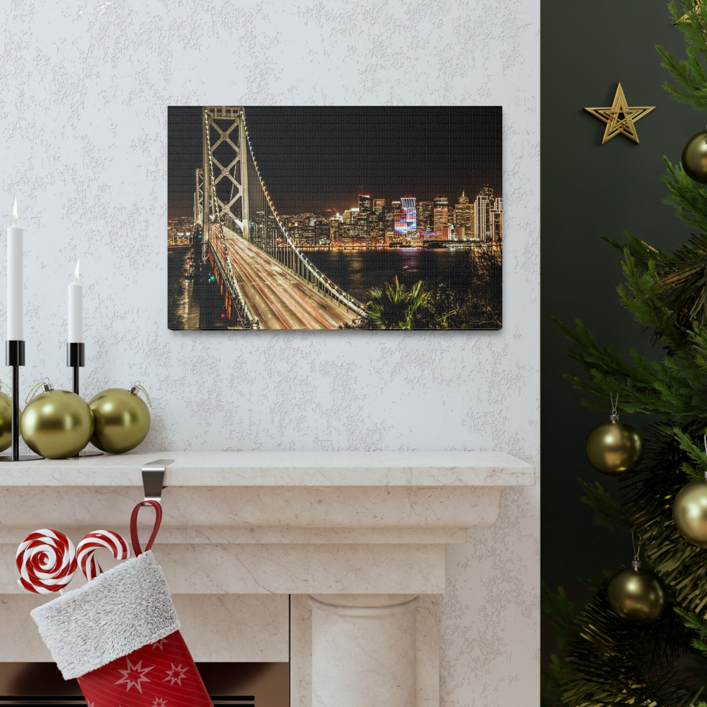 Canvas Print Of The Bay Bridge And Skyline In San Francisco For Wall Art