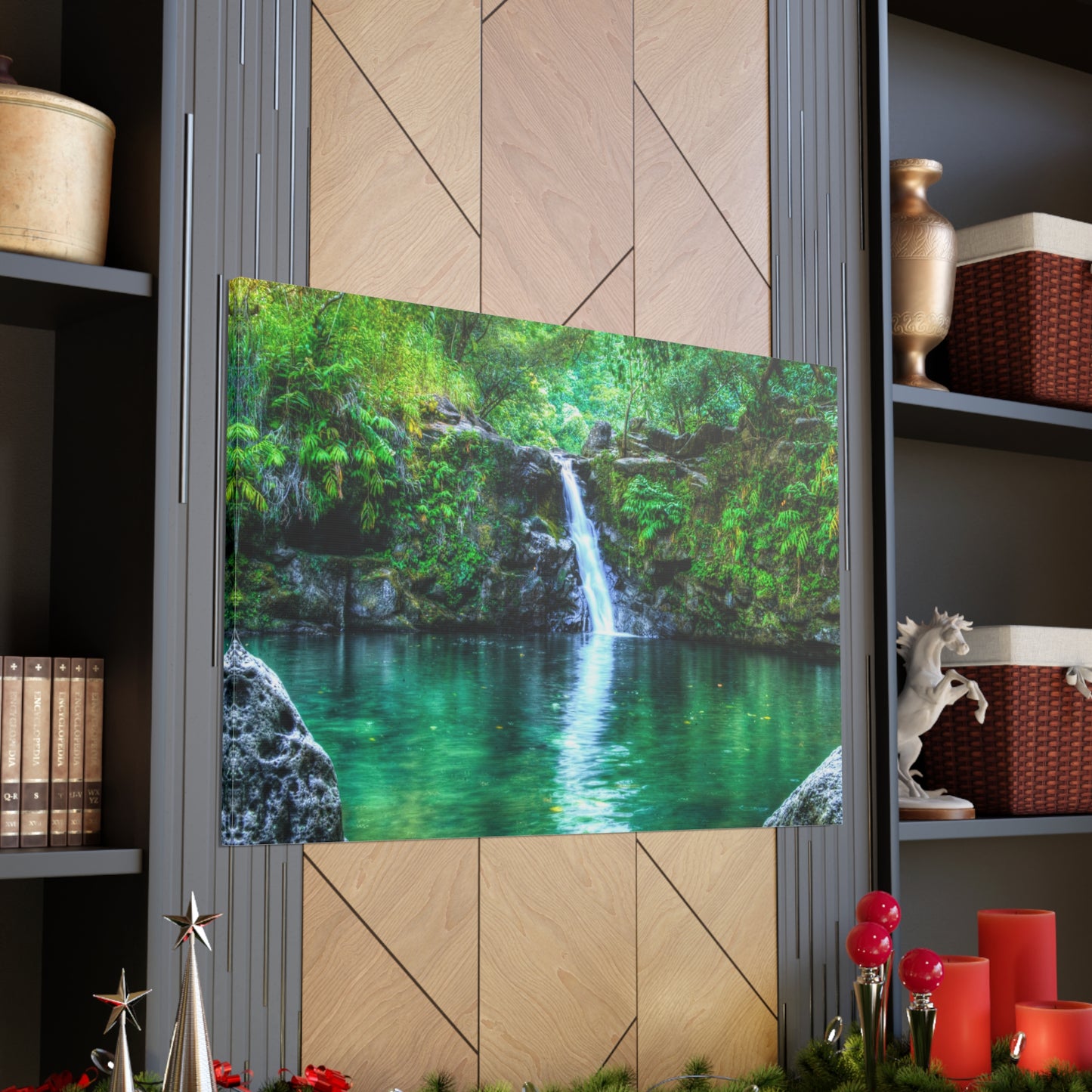 Canvas Print Of Waterfall In Hawaii For Wall Art