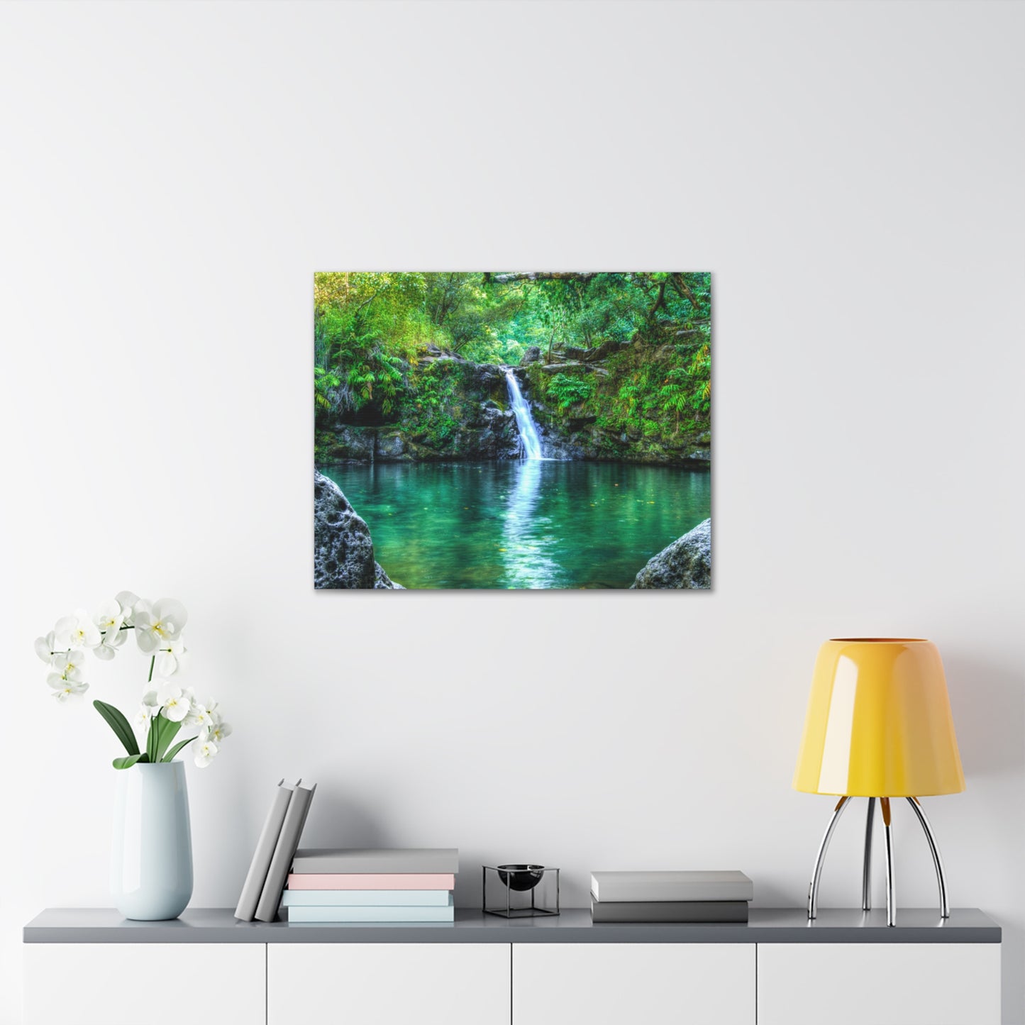 Canvas Print Of Waterfall In Hawaii For Wall Art