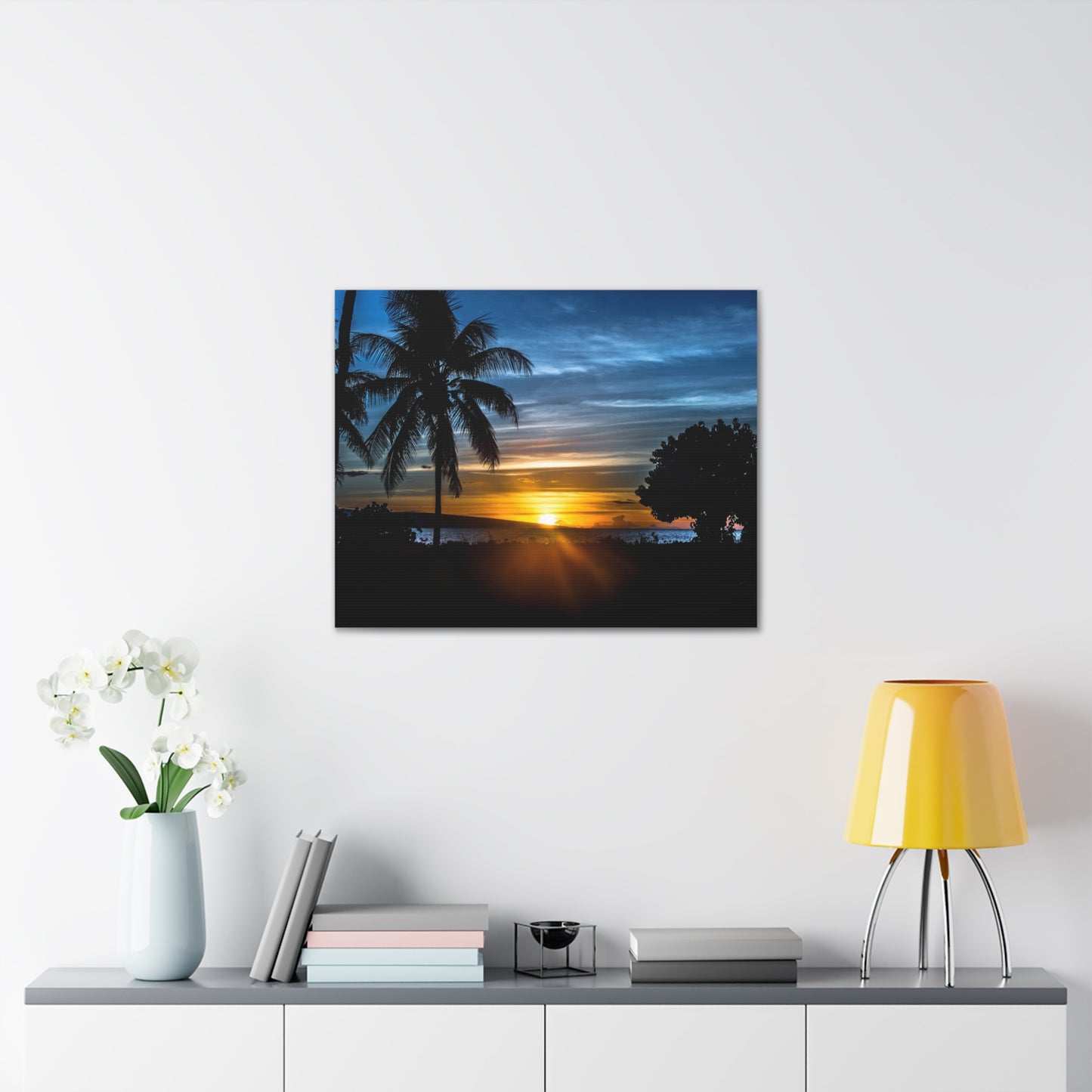 Canvas Print Of Palm Trees At Sunset In Hawaii For Wall Art