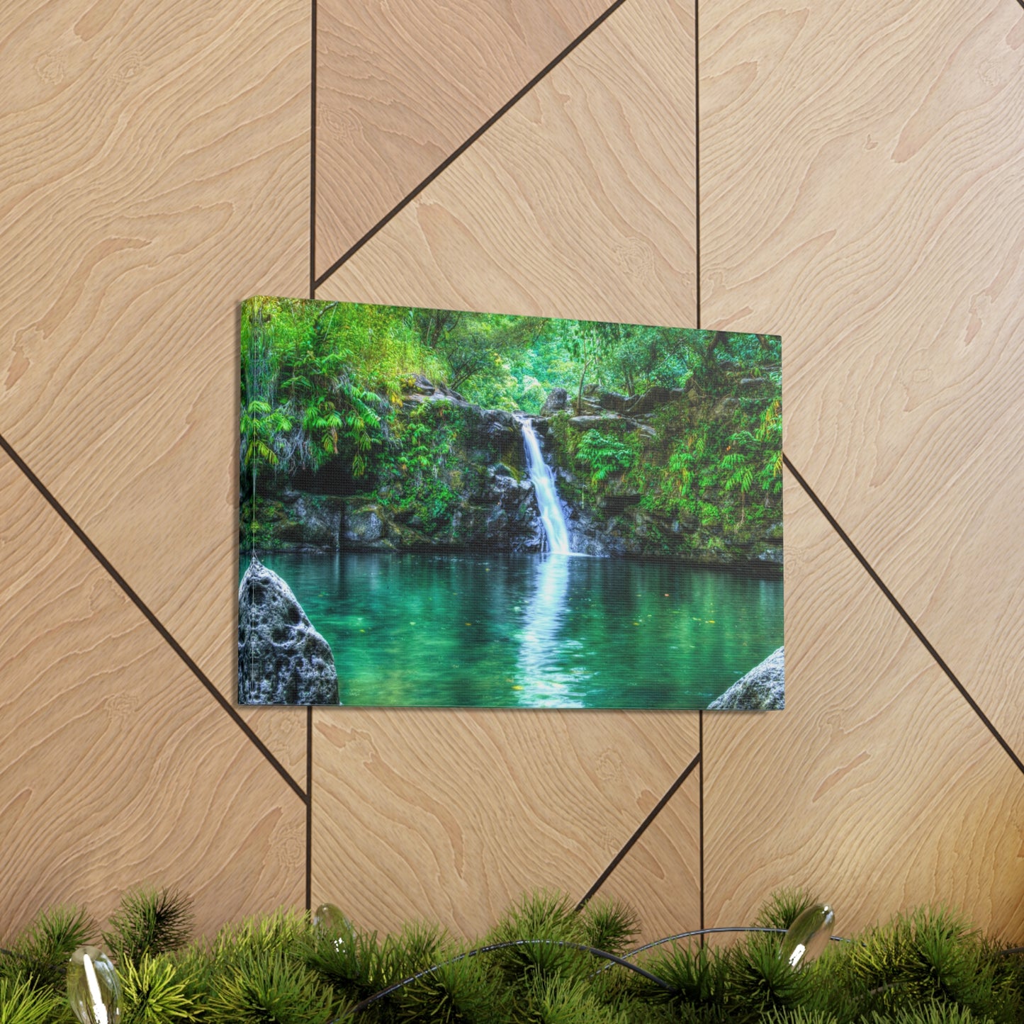 Canvas Print Of Waterfall In Hawaii For Wall Art