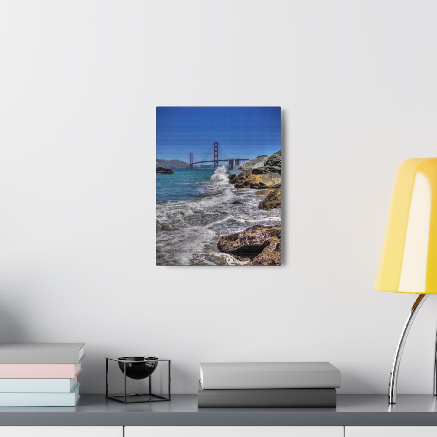 Canvas Print Of Marshall's Beach And The Golden Gate Bridge In San Francisco For Wall Art