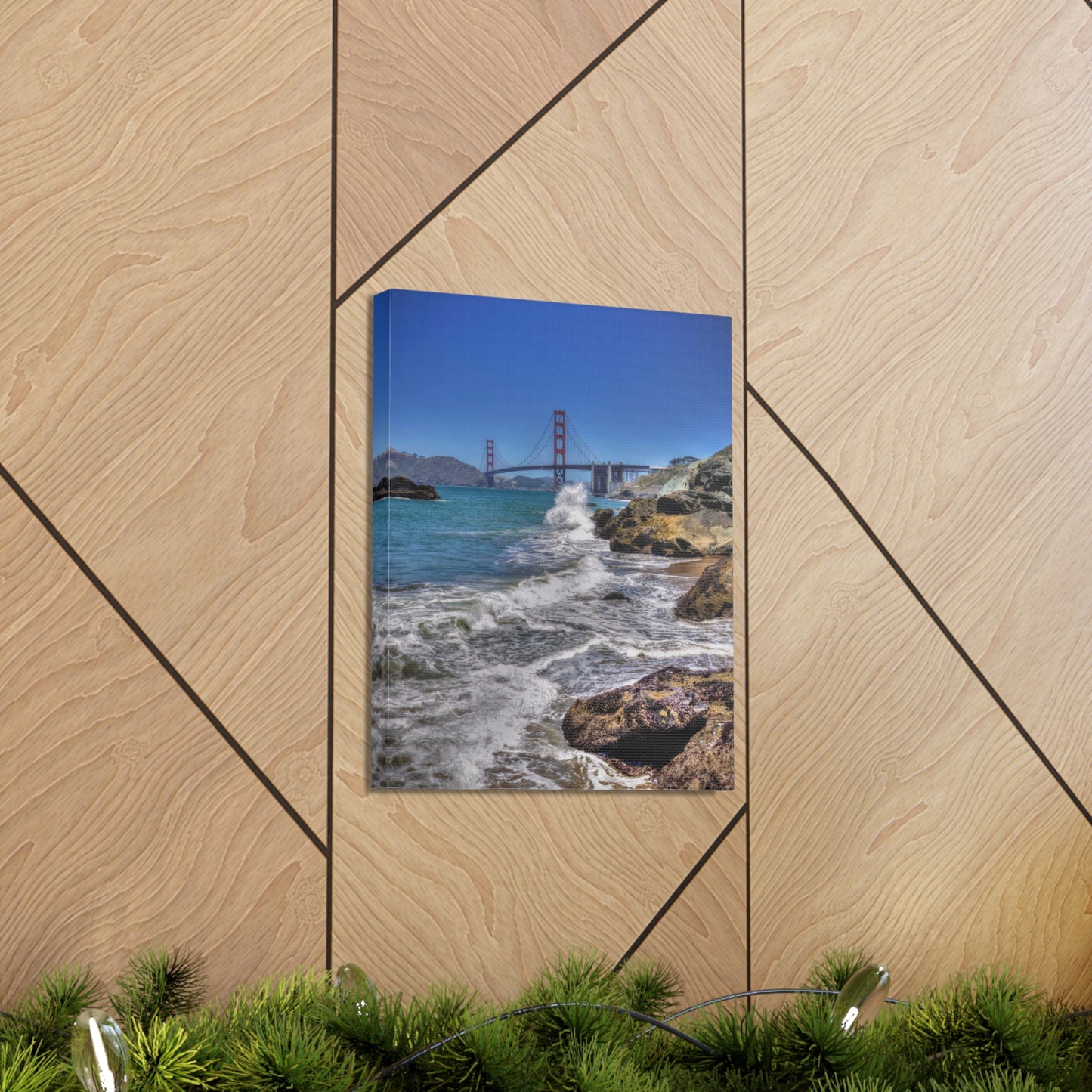 Canvas Print Of Marshall's Beach And The Golden Gate Bridge In San Francisco For Wall Art