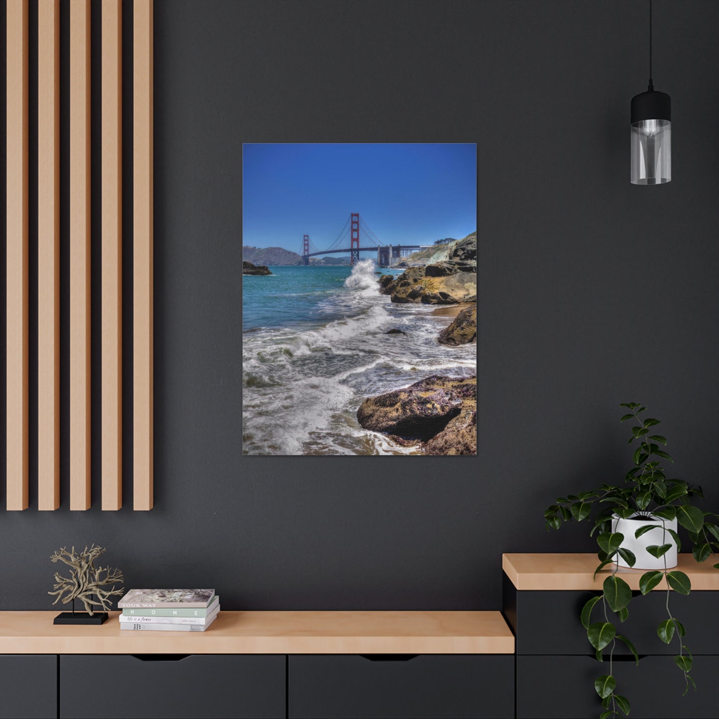 Canvas Print Of Marshall's Beach And The Golden Gate Bridge In San Francisco For Wall Art